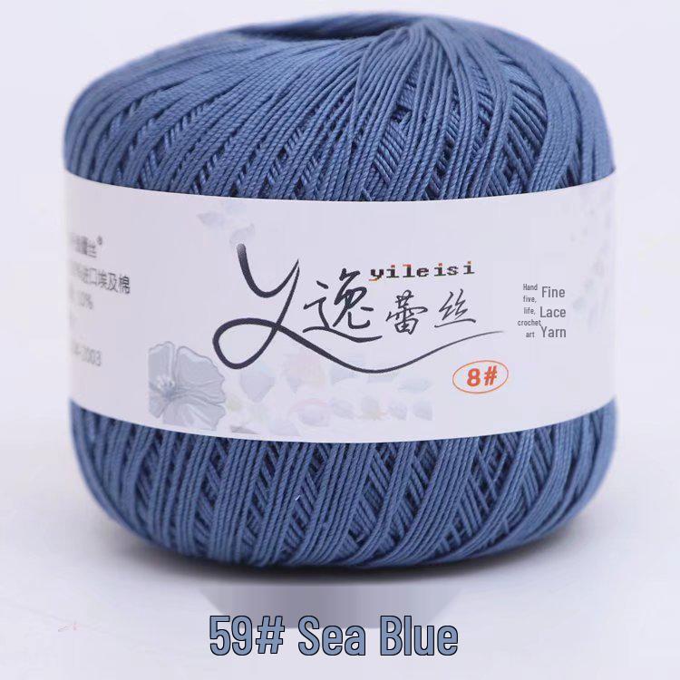 8# 100% Cotton Lace Yarn - 50g Ball, 400m, Strong Twist Crochet Thread for Hand-knitting, Flowers, Hats, and Cardigans - Free Shipping.