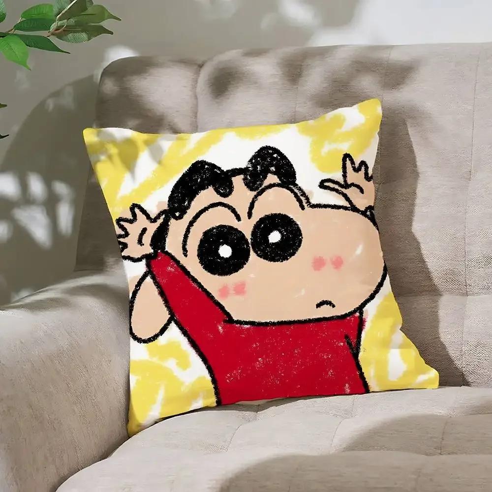 C-Crayron S-Shin-Chan Pillow Case Cushion Cover Soft Cute Throw Pillow Case For Car Sofa Pillowcase Polyester With Zipper