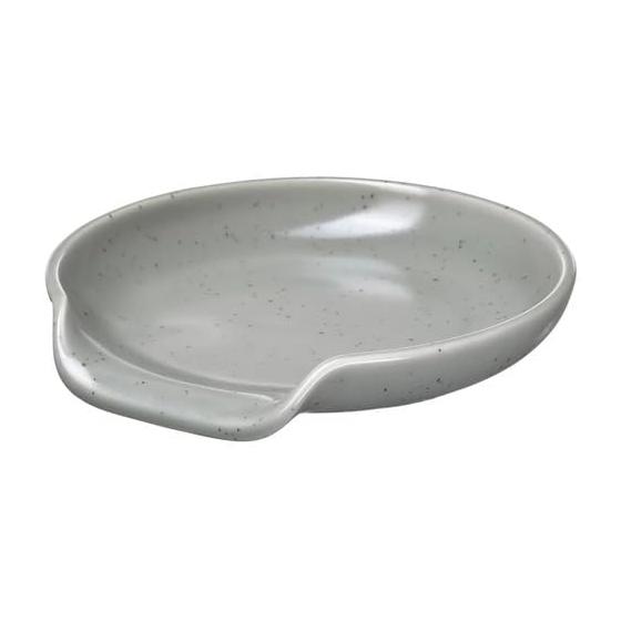 IKEA RODSYRA Ladle Rest, Stoneware, Polka Dot, Light Gray-Blue, 12 cm