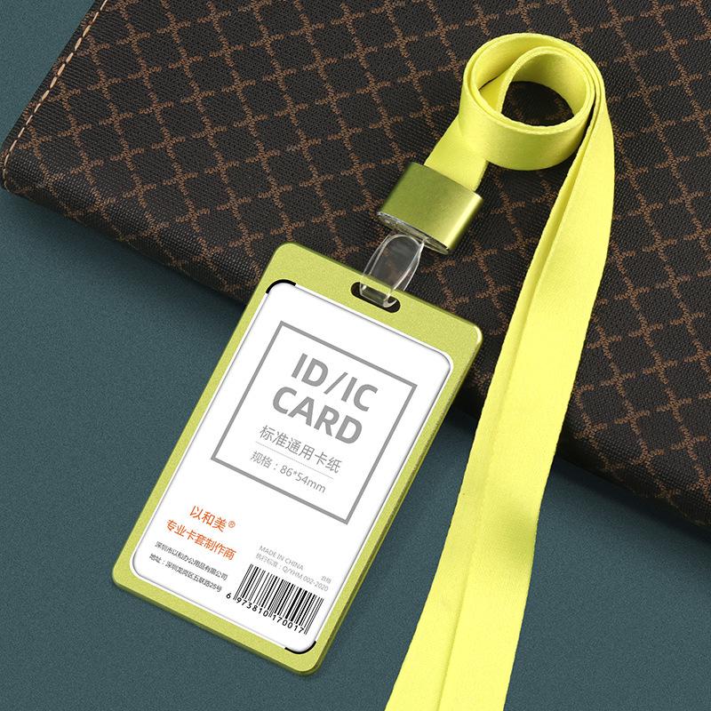 Aluminum Alloy ID Badge Holder with Lanyard for Employee, Student, or Conference Pass Customization