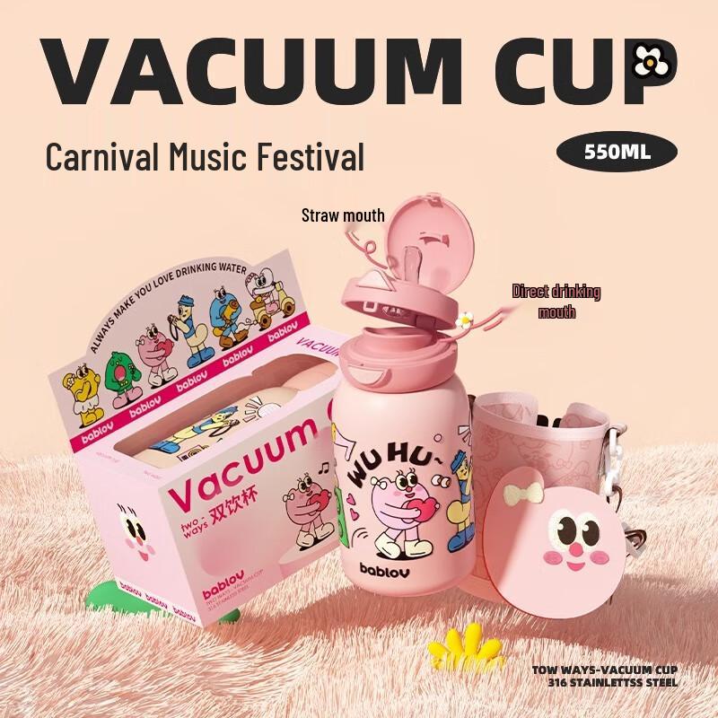 BabloV Insulated Straw Water Bottle for Women