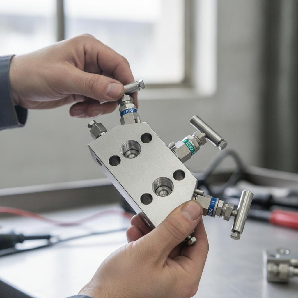 Three-Valve Sender Hand-Operated Coplanar-Flange for Industrial