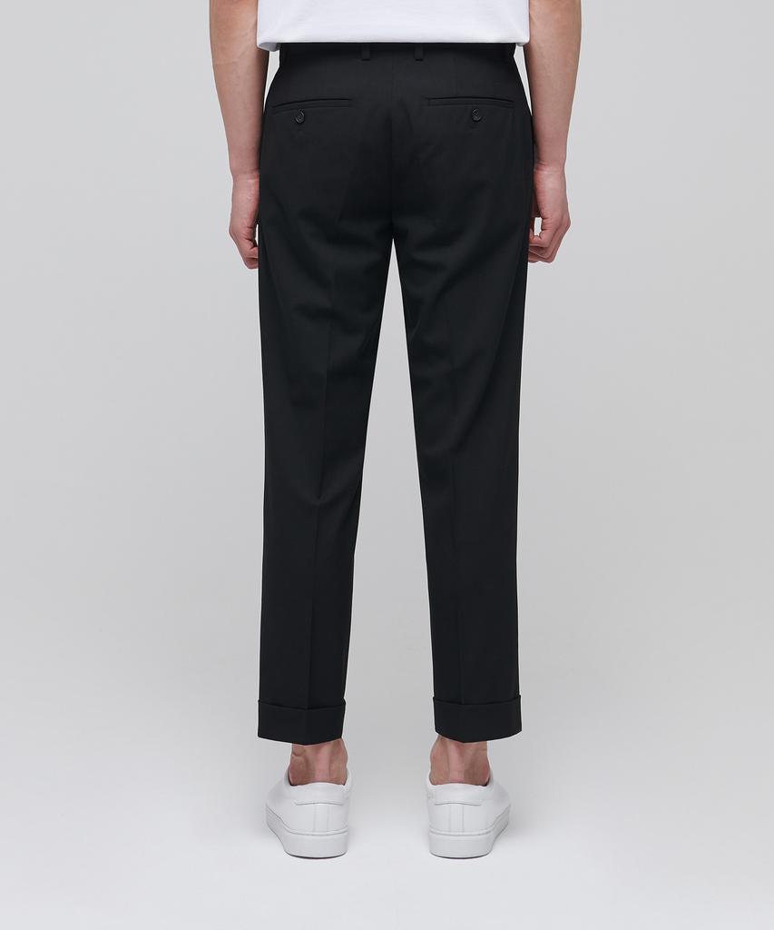 Musinsa Standard Lightweight Tapered Turn-Up Hidden Banding Crop Slacks [Black]