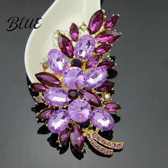 Cubic Zirconia Inlaid Brooch Pin Women Lightweight Flower Cluster Sparkling