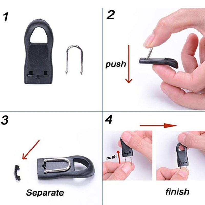 12Pcs Zippers Pulls Detachable Zippers Pulls Replacements Zippers Gripper Mend Fixer for Clothing Suitcase Luggage Bag