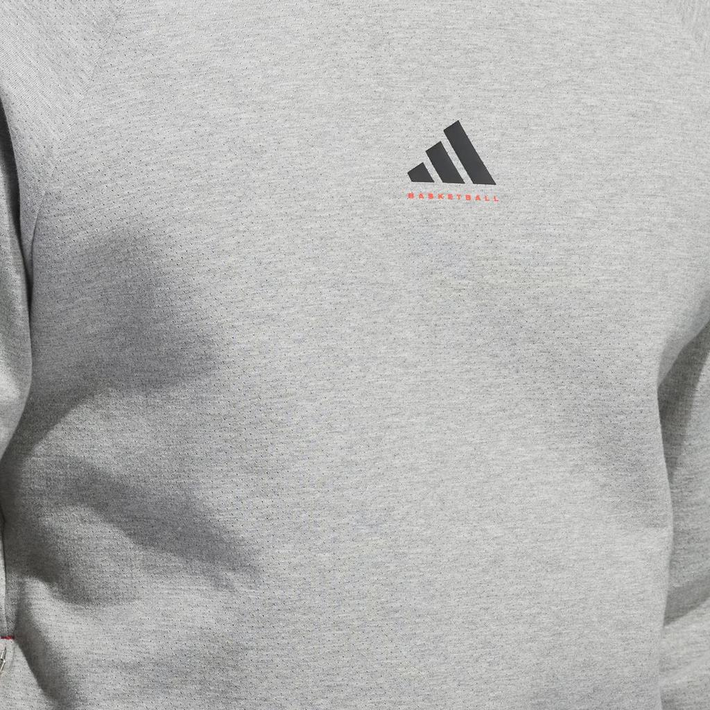 adidas Basketball Spacer Hoodie Unisex Medium Grey Heather JD7466