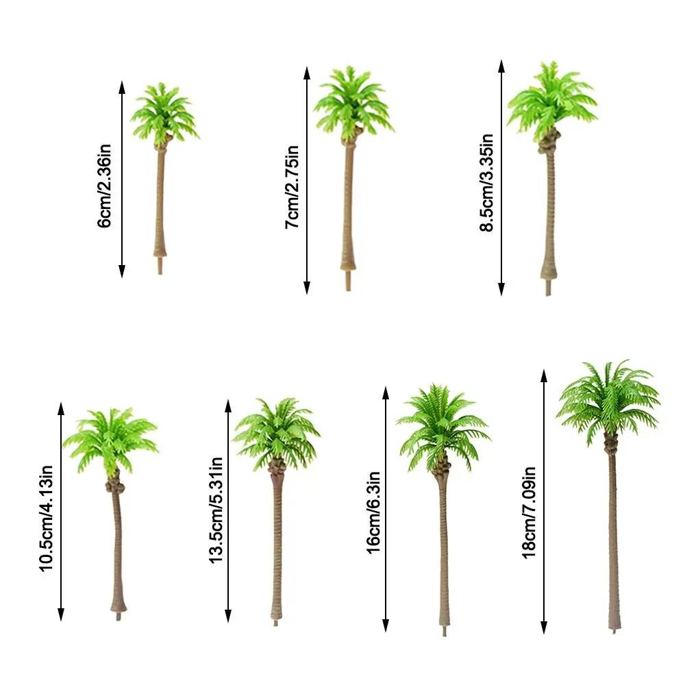 5Pcs Plastic Palm Tree Model Artificial Craft Coconut Palm Tree Miniature Stereoscopic Coconut Palm Ornaments Desktop Decoration