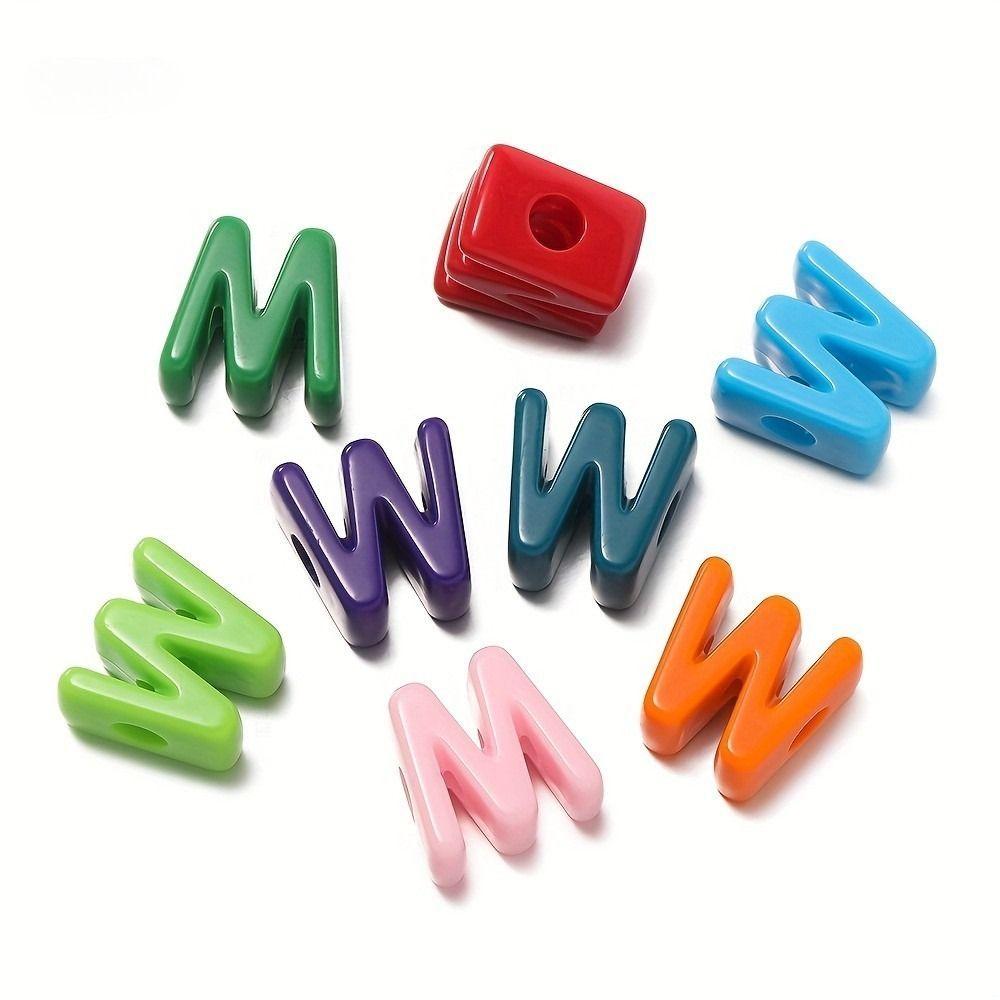 50Pcs Y2K Acrylic Pendant DIY Jewelry Making Charm Minimalist Letter Pendant  Jewelry Accessories