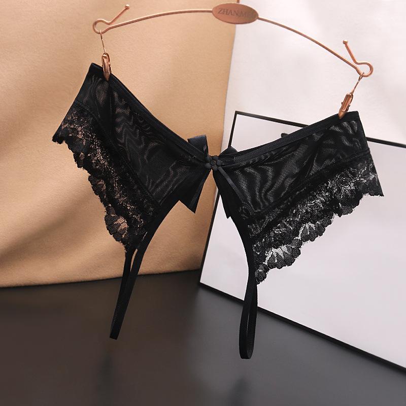 Sexy Open Crotch Lace Thong: Low Waist, Seamless, Transparent Plus Size Women's Panties