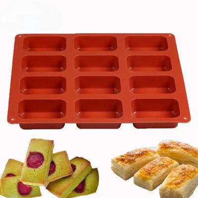 Silikonform für Proteinriegel mit 12 Mulden, rechteckige Müsliriegel-Backform, Silikonform, französische Kuchenform, Dessert-Werkzeug