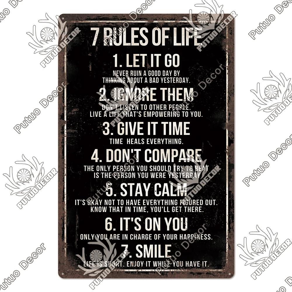 Putuo Decor Funny Sarcastic Vintage Posters Tin Signs Retro Plaque Metal Plate Wall Art Decor for Home Living Room Unique Gift