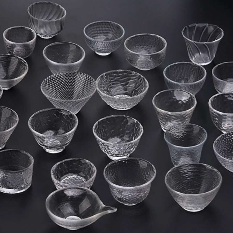 Japanese Hammer Grain Glass Tea Cup Crystal Transparent Cup Kung Fu Tea Set Home Owner Small Tea Cup Tea Bowl G