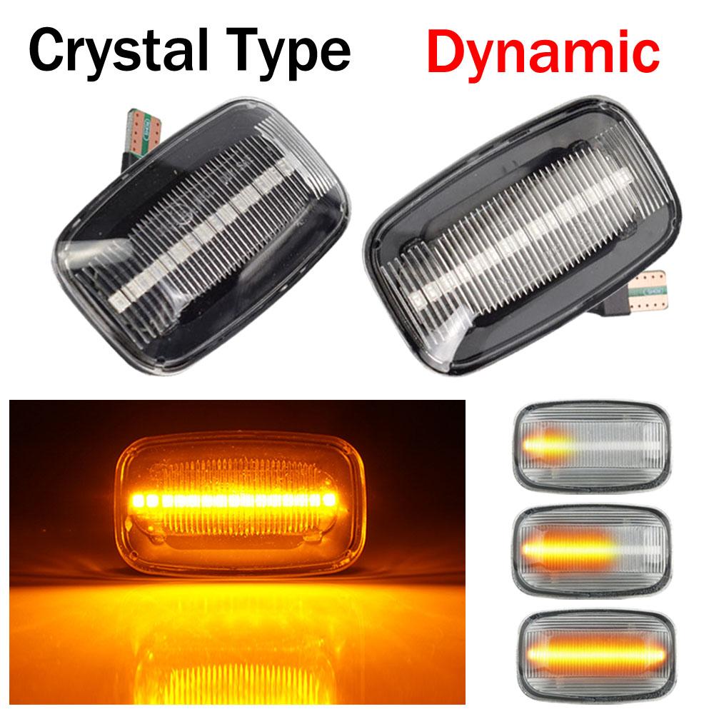 2Pcs For Toyota Landcruiser Land Cruiser 70 80 100 Series Flowing LED Side Marker Turn Signal Lights Indicator Blinker Lamps