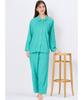 EP1000 ME Cotton Double Fits Up To Size Long Long Pants Wing/Wacoal Women's Pajamas, 100% (Main Body), Gauze, 3L, Sleeves,