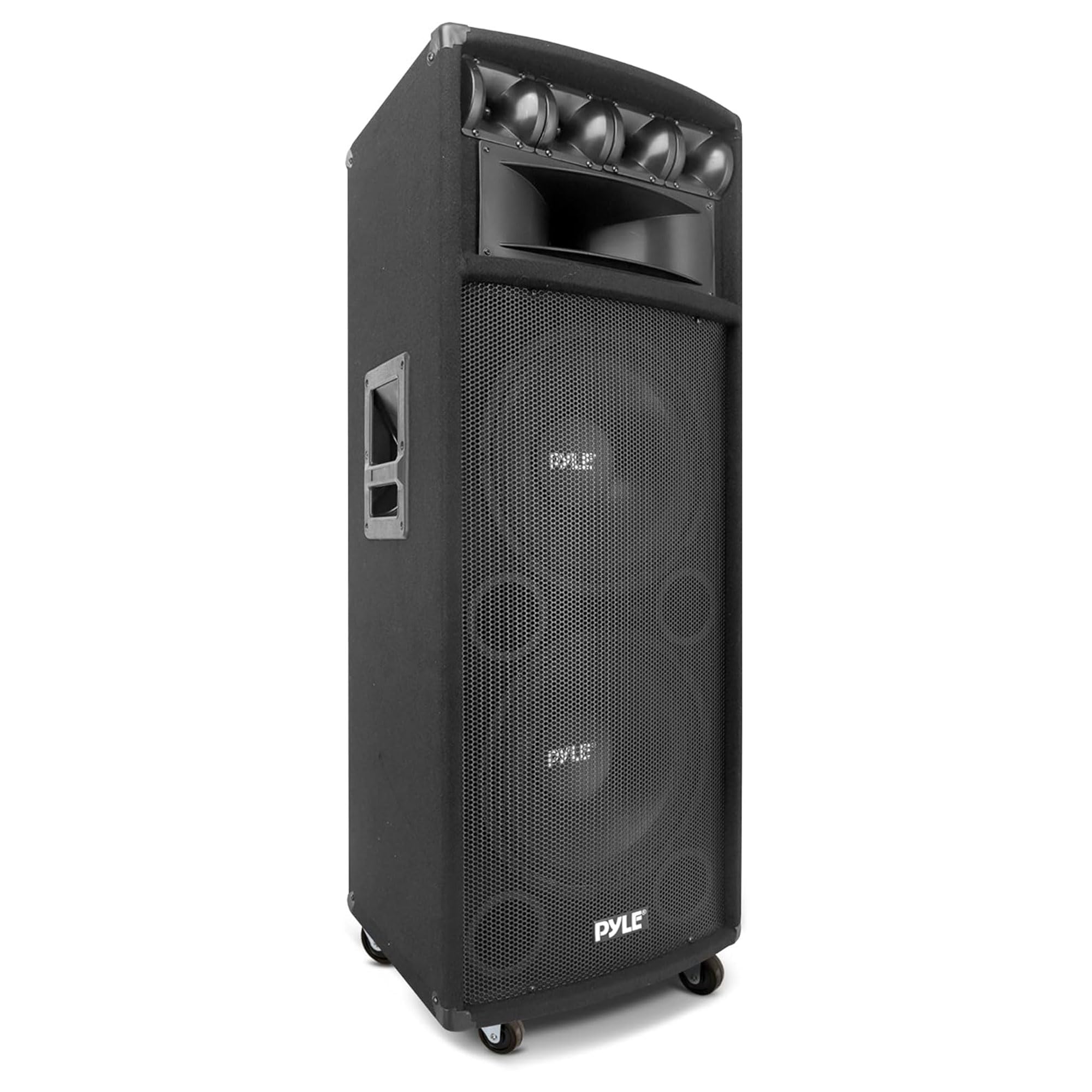 

[Pyle 1600W Maximum Output Portable Cabinet PA Speaker for IndoorOutdoor] Rated Output 800W Stereo Speaker, 2 30.5cm Woofers, 5cm Kapton VC, 4 Pin