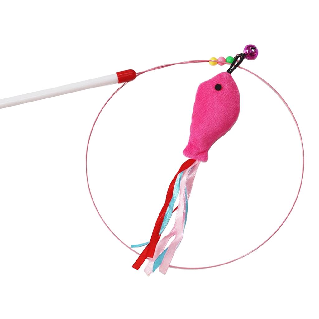 Durable Chew Proof Cat Toy with Bell Feather Wand Flexible Steel Rod Interactive Kitten Play Teaser for Indoor Entertainment
