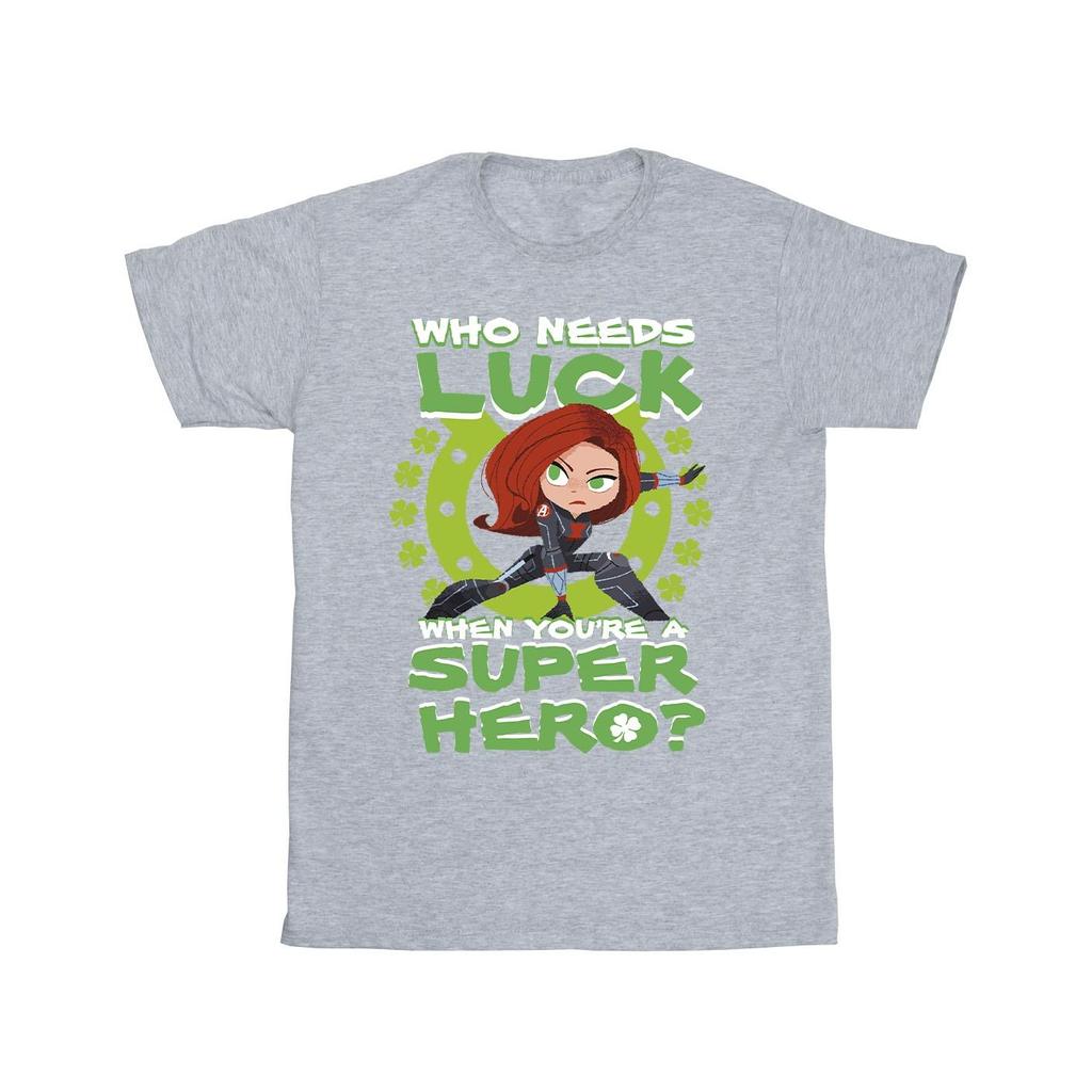 Marvel Mens St Patrick´s Day Black Widow Luck T-Shirt