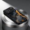 Abstract Gold Swirl Art Black Glass Phone Case For iPhone 18 17 Air 16 E 15 Plus 14 Pro Max 13 12 Mini 11 7 8Plus X Black Cover