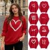 Valentinstag Sweatshirt für Damen Liebesherz Grafik Pullover Rundhalsausschnitt Oberteile Herbst Lässige Langarmshirts