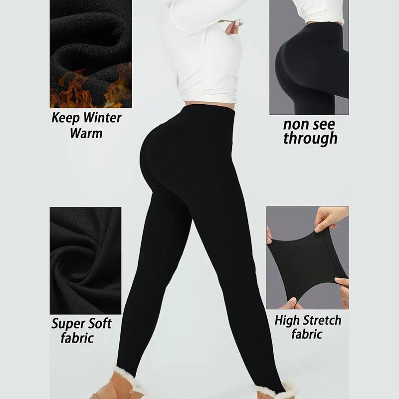 Women's High-waisted Women Pants Elastic Warmth Long Autumn and Winter Plus Velvet Warmth Thin Abdomen