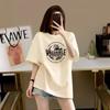 Dark Gray High-end Women's Pure Cotton Short-sleeved T-shirt Women's 2025 Summer New Loose Large Version Top Tide