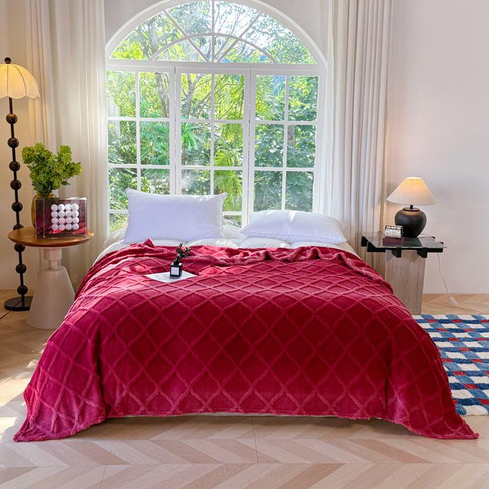 Meiling Gradient Jacquard Plush Blanket - Office Nap and Gift Option