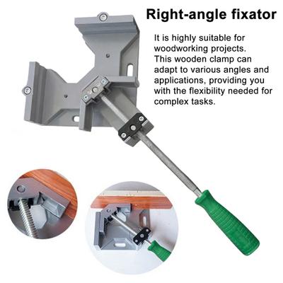 90-Degree Corner Clamp Woodworking Tool Ergonomic Handle Adjustable Jaw Aluminum Alloy