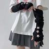 Long Y2K Star Arm Cover Solid Color Warmer Long Cuff Knitted Fingerless Sleeves  Cosplay