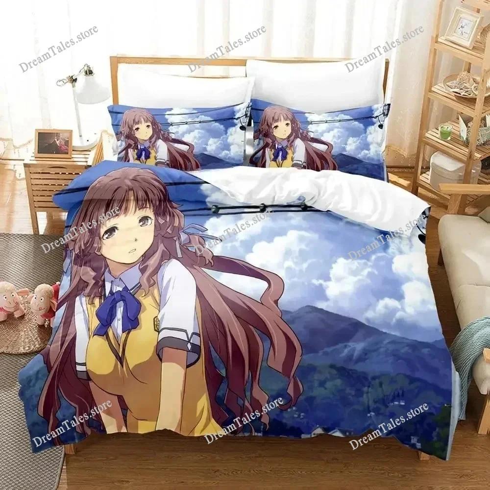 Anime Kawaii Waiting in The Summer Bedding Set Boys Girls Twin Queen Size Duvet Cover Pillowcase Bed Kids Adult Home Textile