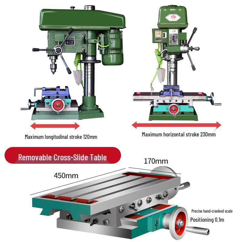 Shushang Multifunctional Bench Drill: Industrial-Grade Tap & Mill Press, High-Precision, 380V/220V for Household Use.