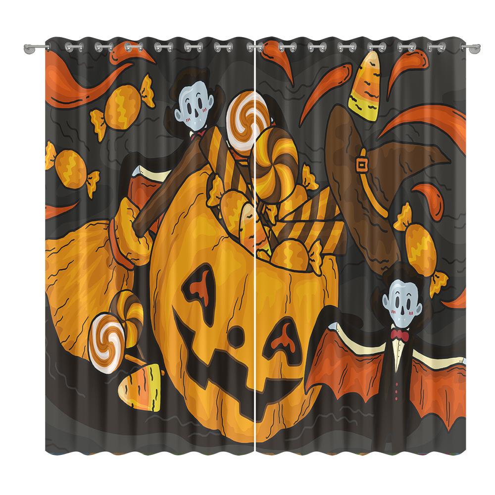 Halloween Vorhangstoff Schlafzimmer Wohnzimmer Balkon Verdunkelungsvorhang Büro Hotel Isolationsvorhang