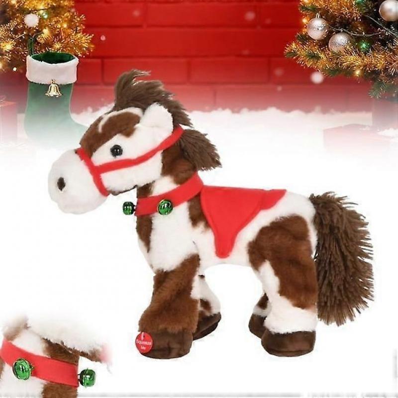 Electric Plush Horse, Interactive Spotted Pony, Plush Pet Huggable Stuffed Animal for Kids Christmas Birthday Gifts