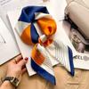 Stripe Silk Square Scarf Women 70cm Print Soft Satin Kerchief Hairband Neckerchief Head Hijab Lady Headband Foulard Bag Ribbon