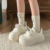 Scarpe da ginnastica con suola spessa, stile casual da accademia, per primavera ed estate, pane, testa grande