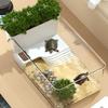 Turtle Tank with climbing spot & flower pot Transparent Reptile Terrarium Habitat Decorative Small Crab Feeding Basking Habitat