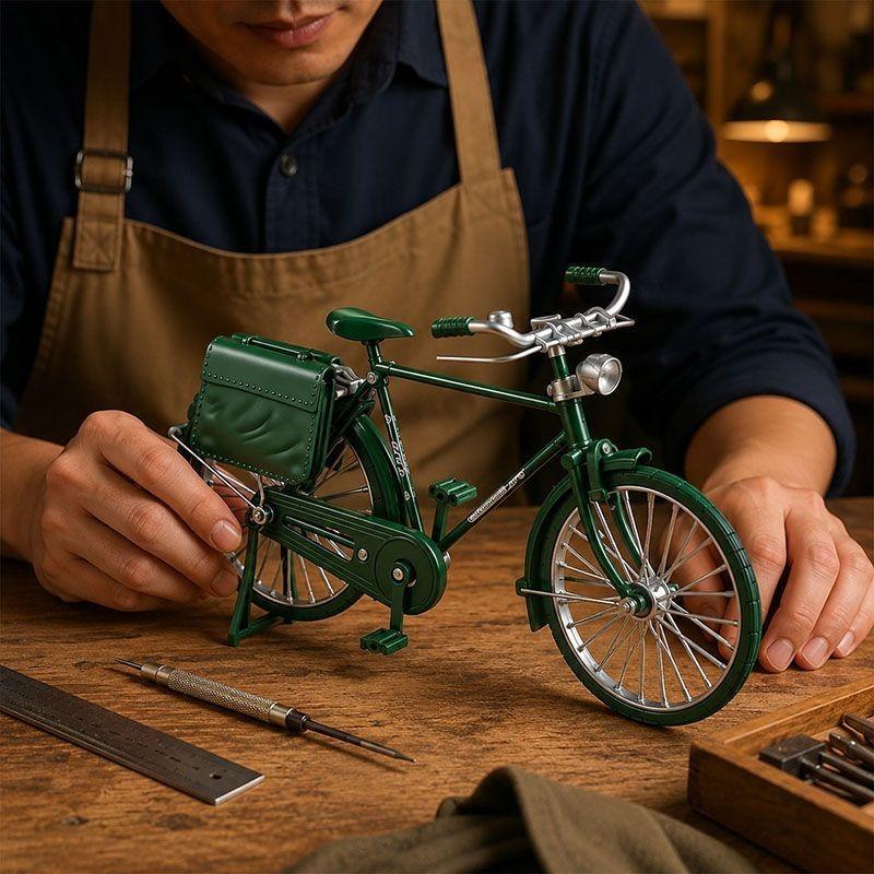 DIY Retro Fahrradmodell Ornament Für Kinder, 1:10 Simulations-Mini-Fahrradmodell-Bausatz, Fingerfahrrad-Modellspielzeug für Schreibtischdekoration