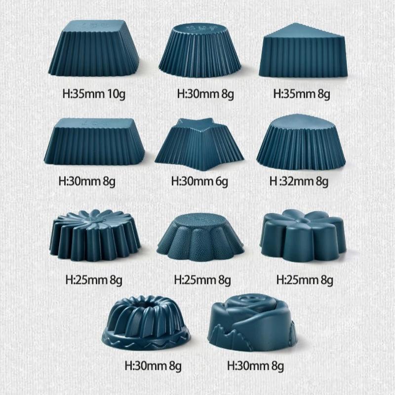 12pcs/set Silicone Cupcake Baking Cups Reusable & Non-stick Muffin Liners Holders Set Silicone Cake Molds