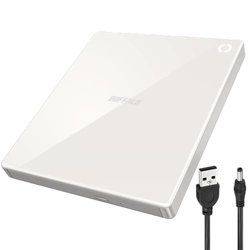 

Buffalo Rakureco+ iPhone Smartphone DVD Playback CD Import CD Recorder Language Learning Player DVD Player No Computer Required Wi-Fi Model White