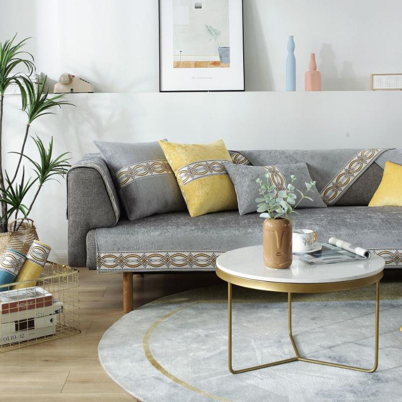 New Chinese Style Chenille Sofa Covers All-season Living Room Universal Sofa Cushion Anti-slip Couch Cover Backrest Towel Decor
