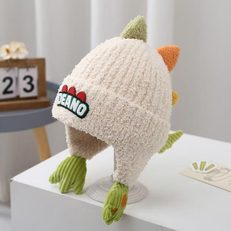 Kinderhüte Herbst und Winter Jungen niedlich super niedlich gestrickte Wollmütze Mädchen winddichte Ohrenschützer Baby verdickte warme Mütze