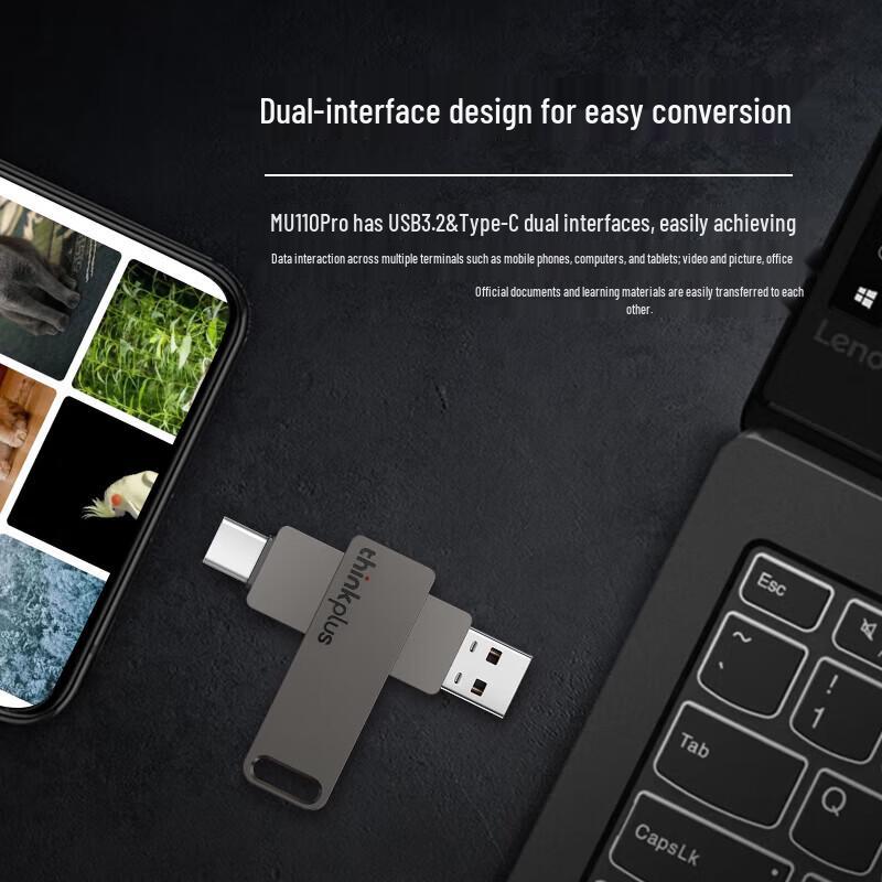 Lenovo ThinkPlus MU110Pro 256GB Dual-Interface USB-C SSD U-Disk