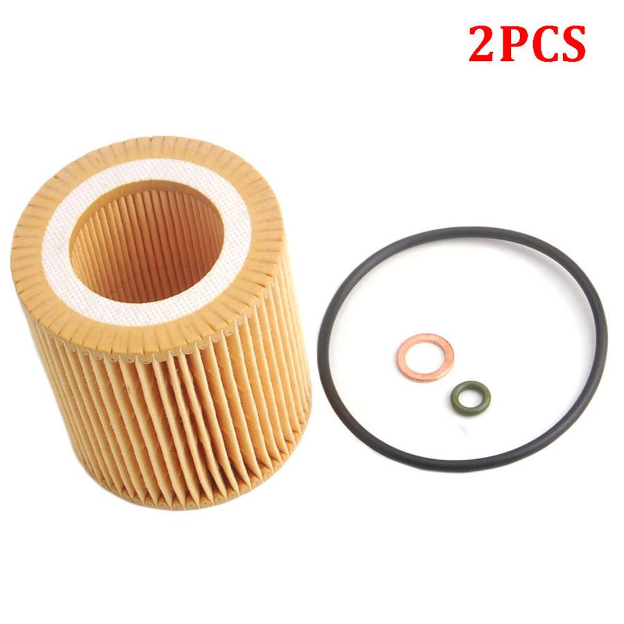 2PCS Car Oil Filter Kit 11427566327 For BMW E60 E61 E84 E85 E91 E92 E93 128i 135i 525i 1 3 5 series 11427640862