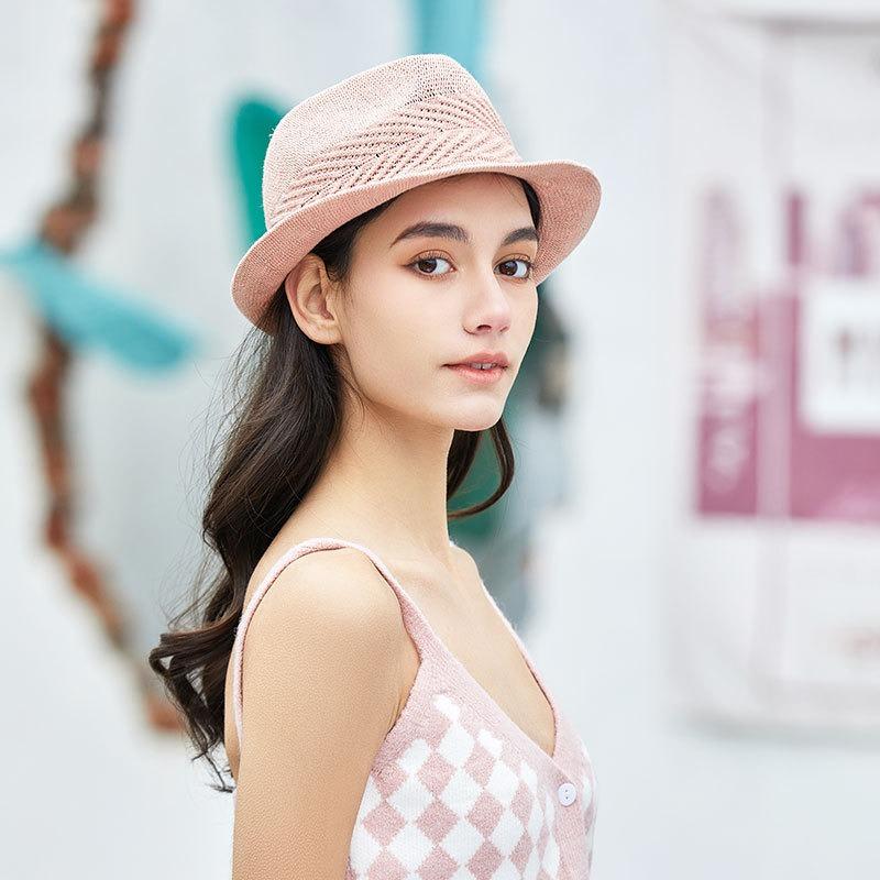 Spring and Summer Woven Jazz Hat, Literary Sunscreen Hat, Female British Retro Top Hat, Jazz Hat