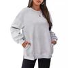 Women's Oversized Plus Velvet Round Neck Pullover Sweatshirt