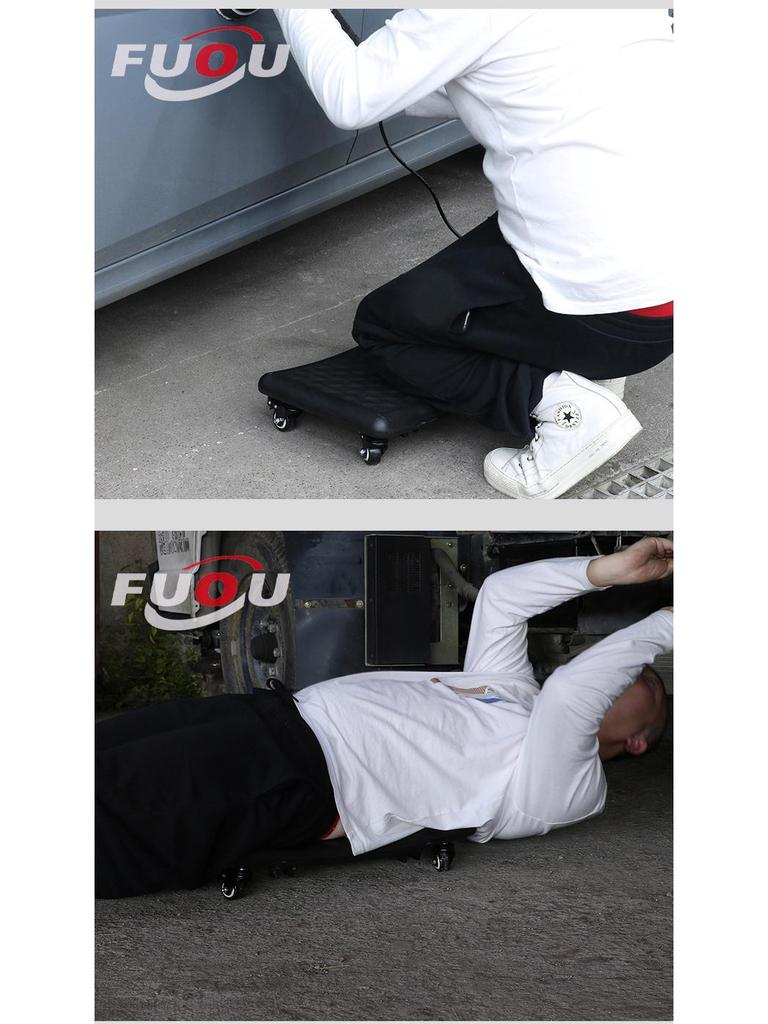 Car Detailing & Polishing Stool with Removable Seat and Sliding Creeper