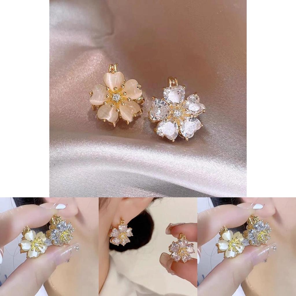 Crystal Design Unique Cat Eye Earrings Vintage Style Highend And Stylish