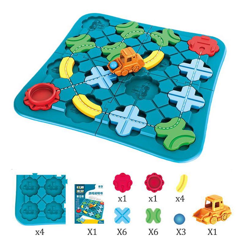 Kid Road Building  Maze Game 118 Challenge Logical Thinking Montessori Educational Puzzle Toy Builder Maze Racer Board Game Gift