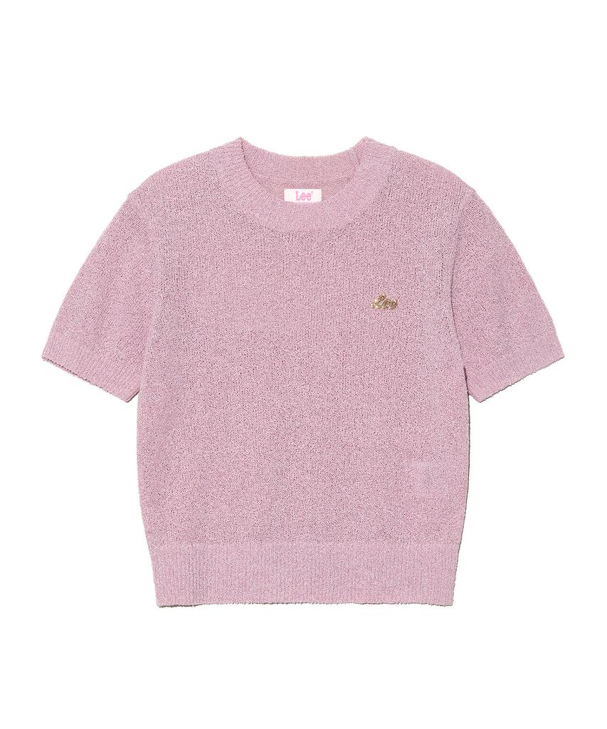 LEE Women'S Boucle Short Sleeve Knit Pink
