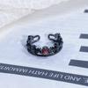 Dark Series Personality Trendy Cool Love Open Ring Irregular Inlaid Zircon Punk Retro High Sense Ring Woman
