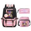 Animation Cartoon Peripheral Printing Trend Lightweight Shoulder Backpack, Primary And Secondary School Student Leisure Schoolbag Three-Piece Set